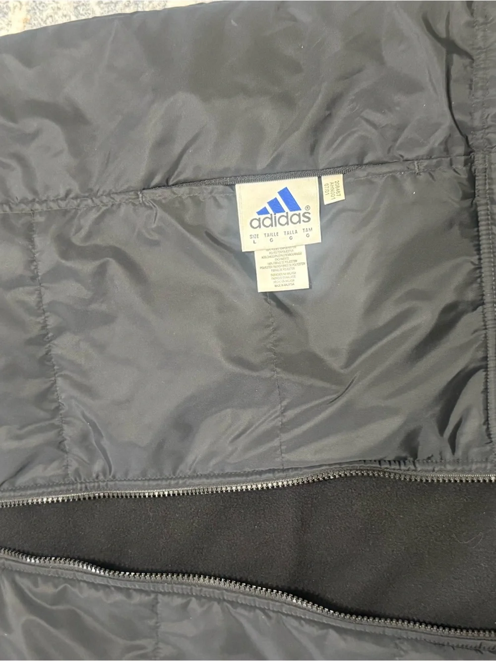 adidas Black Hooded Kids Rain Jacket with White Stripes